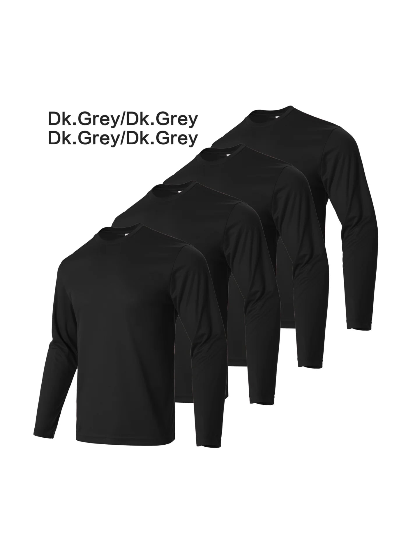 4-piece men's solid color round neck T-shirt - quick drying, breathable, moisture wicking, suitable for fitness and running