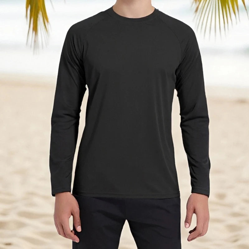 Men s Performance Long Sleeve T-shirts with UPF 50 Sun Protection for Outdoor Activities like Hiking Running and Workouts