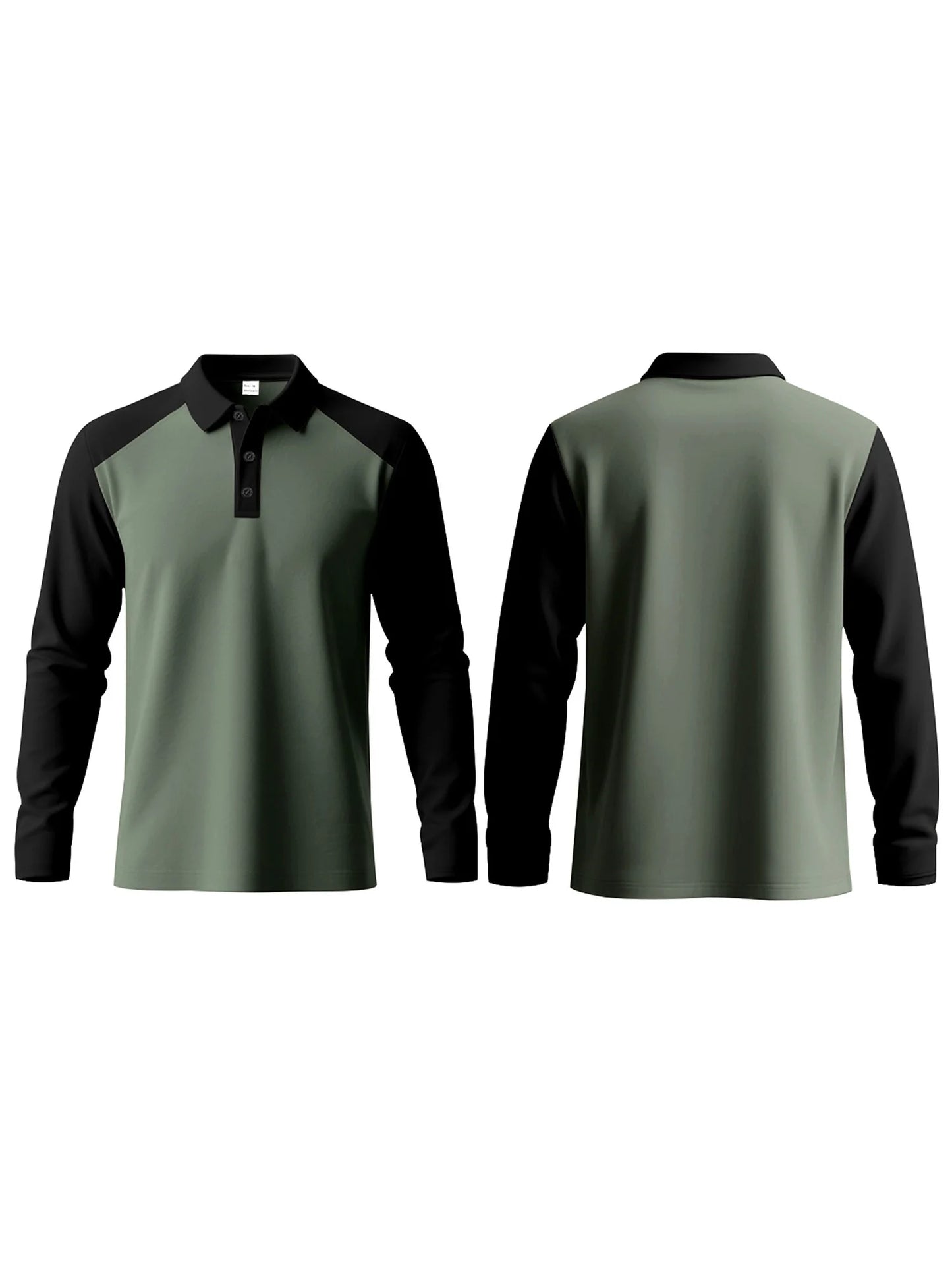 Stylish Men s Long Sleeve T-Shirts with Turn Down Collar and Contrast Color Design for Casual and Workwear Fashion