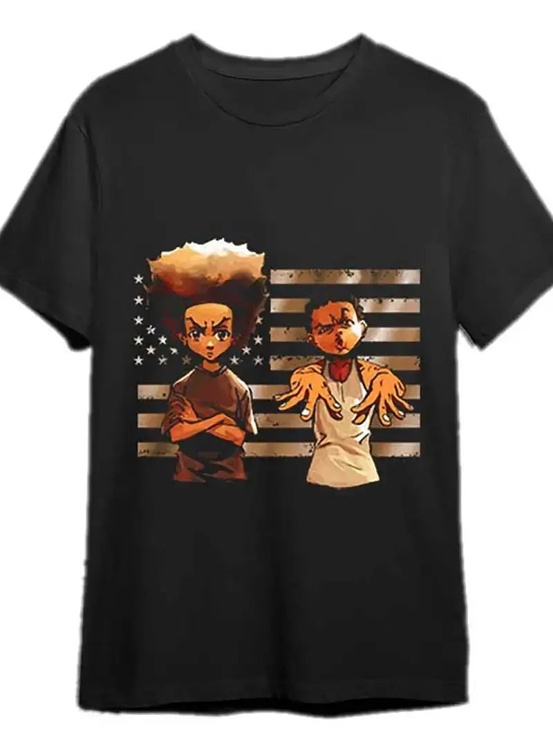 New Boondocks Creative Print for Men Women Couple Fashion T-Shirt  Street Short Sleeve Cotton T-Shirt  Comfort