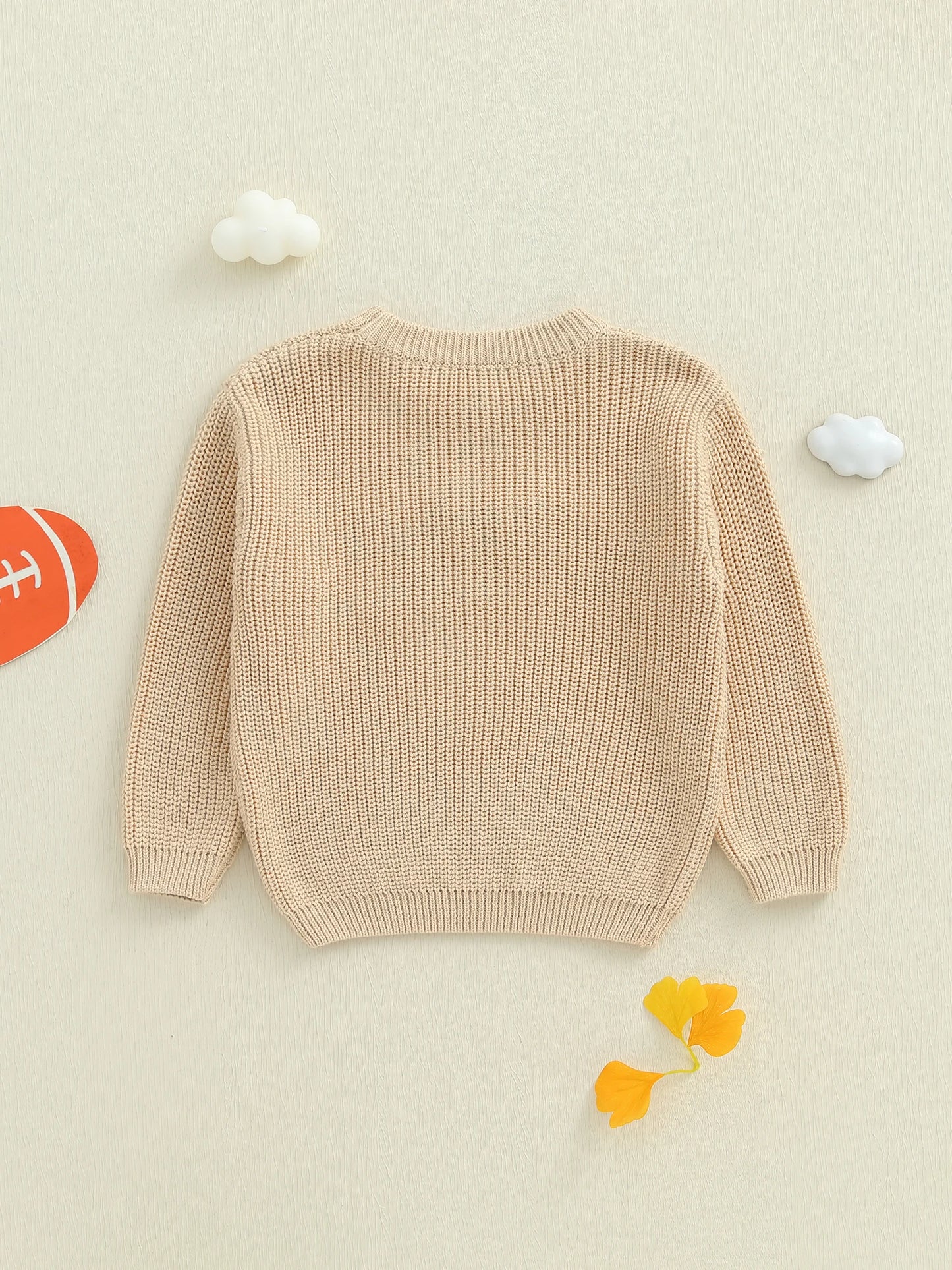 Infant Birthday Pullovers with Long Sleeves and Round Neckline Featuring Football Embroidery Cute Toddler Sweatshirts for
