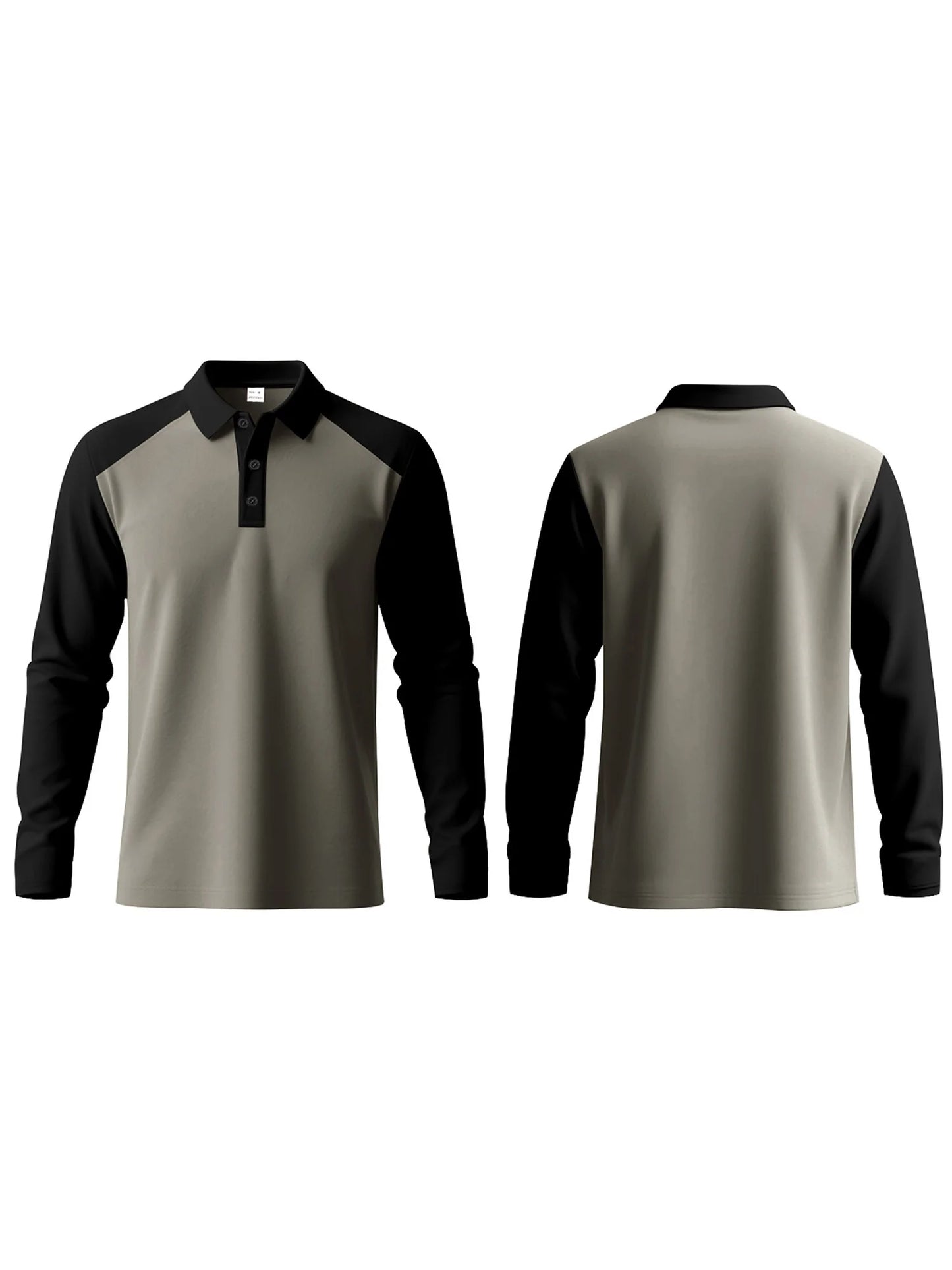 Stylish Men s Long Sleeve T-Shirts with Turn Down Collar and Contrast Color Design for Casual and Workwear Fashion