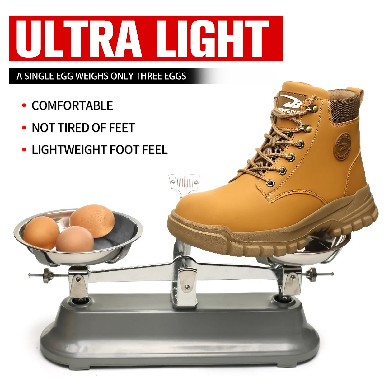 High-top PU anti-smash anti-puncture breathable safety shoes