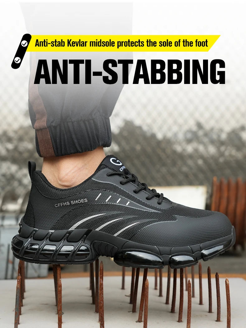 Breathable, lightweight and comfortable anti-smash and anti-puncture safety shoes