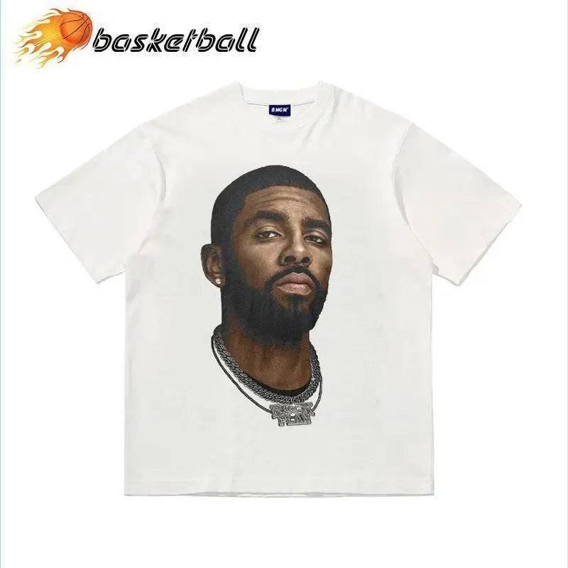 Owen Big Avatar American Retro Printed Basketball Sports Heavy Short-sleeved Tee Shirt Men Clothing Graphic T Shirts