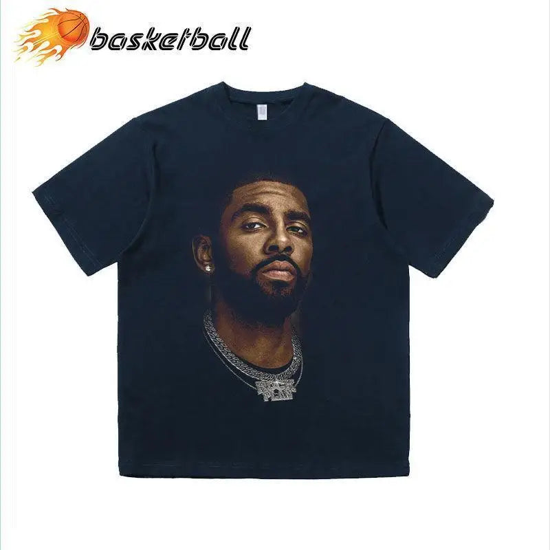 Owen Big Avatar American Retro Printed Basketball Sports Heavy Short-sleeved Tee Shirt Men Clothing Graphic T Shirts