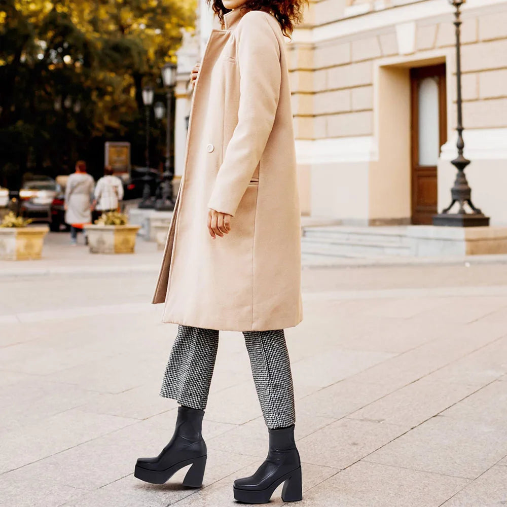 DoraTasia Fashion Charming Gothic Square Toe Shaped Heel Female Ankle Boots Concise Comfort Life Party Christmas Women's Boots