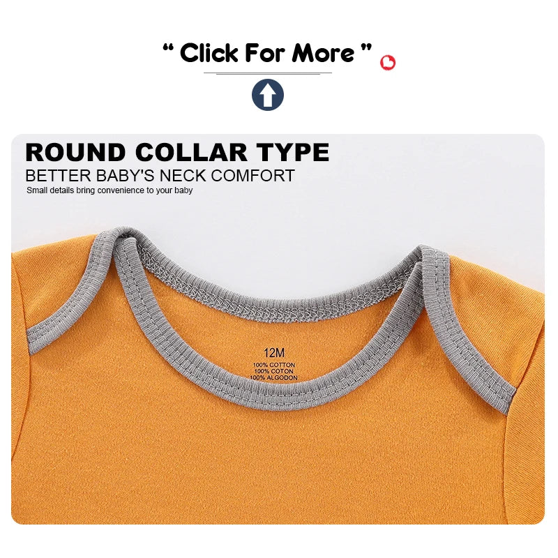 Kiddiezoom Fashion Cartoon 4-piece Summer 100% Cotton Boys and Girls jumpsuit Newborn jumpsuit set