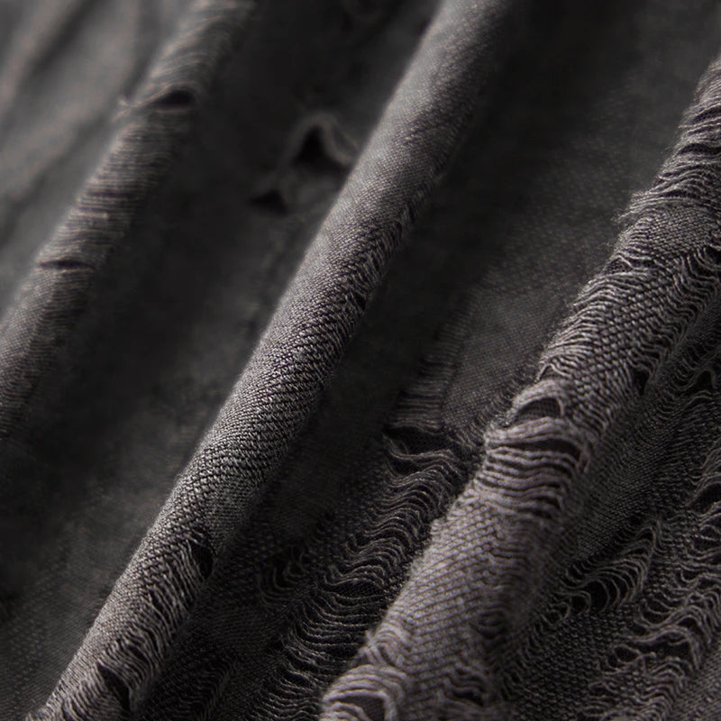 Men s Casual Short Sleeve T-Shirts with Vintage Distressed Texture and Stylish Button Lapel V Neck Design for Summer Wear