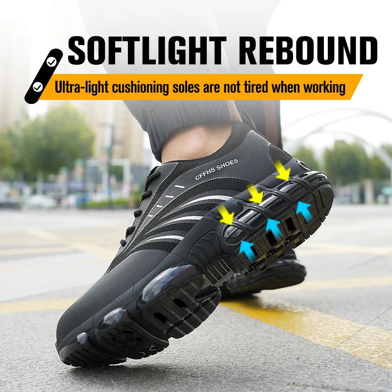 Breathable, lightweight and comfortable anti-smash and anti-puncture safety shoes